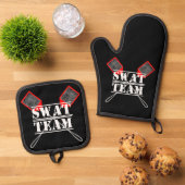 SWAT Team Oven Mitt en Pothouders Ovenwant & Pannenlap Set (Top down)