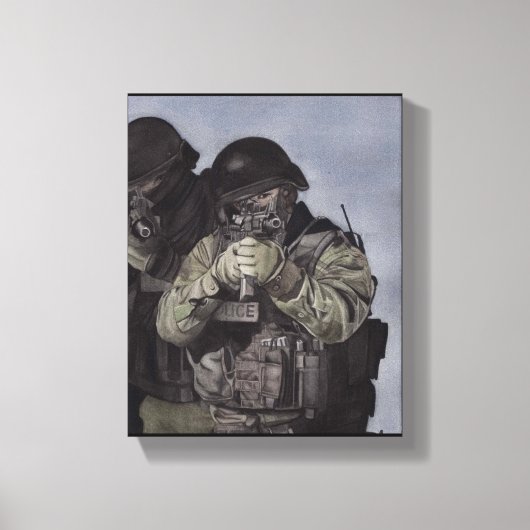 SWAT Team Police print originele Waterverf Miranda (Voorkant)