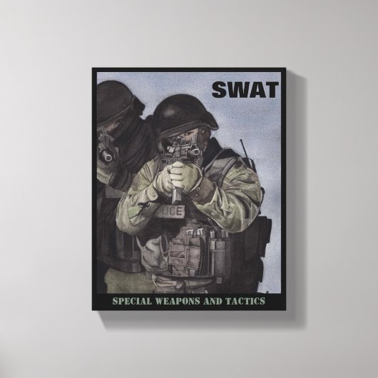 SWAT Team Police print originele Waterverf Miranda (Voorkant)