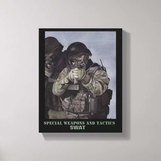 SWAT Team Police print originele Waterverf Miranda (Voorkant)