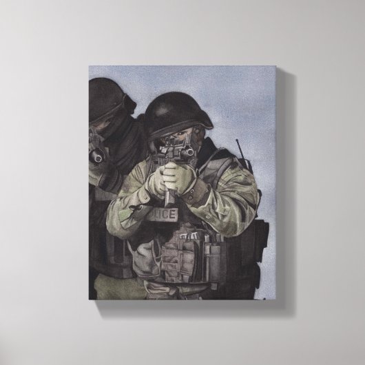 SWAT Team Politie Originele Kunst op Canvas Print (Voorkant)