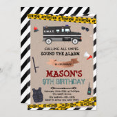 SWAT verjaardagsuitnodiging Kaart (Voorkant / Achterkant)