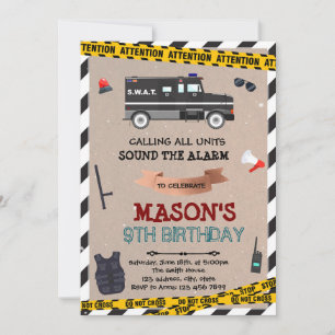 SWAT verjaardagsuitnodiging Kaart