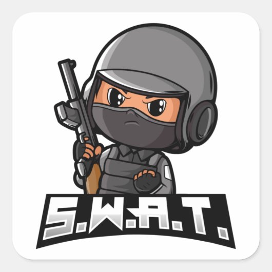Swat Vierkante Sticker (Voorkant)