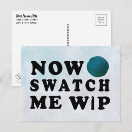 Swatch Me WIP Gehaakte Blauwgroen garenambachten Briefkaart