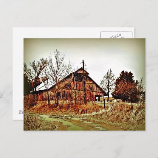 Swayback Barn Briefkaart (Voorkant / Achterkant)