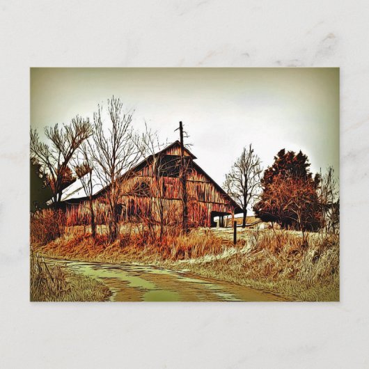 Swayback Barn Briefkaart (Voorkant)