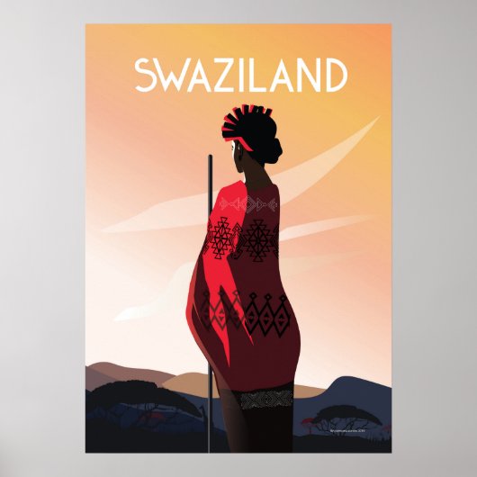 swaziland africa reisposter landschap natuur poster (Voorkant)
