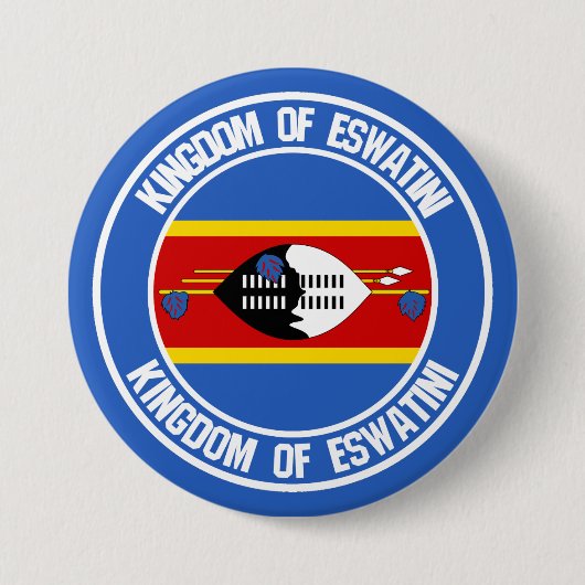 Swaziland ( Eswatini ) Ronde emblem Button 7,6 Cm (Voorkant)