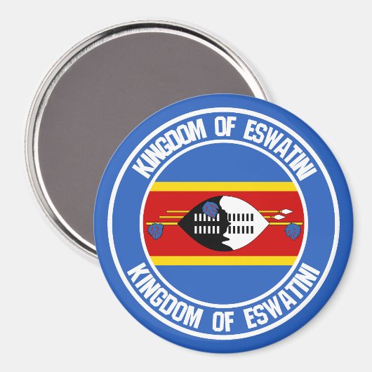 Swaziland ( Eswatini ) Ronde emblem Magneet (Voorkant / Achterkant)