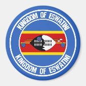 Swaziland ( Eswatini ) Ronde emblem Magneet (Voorkant)