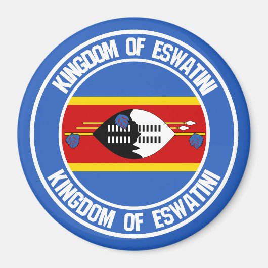 Swaziland ( Eswatini ) Ronde emblem Magneet (Voorkant)