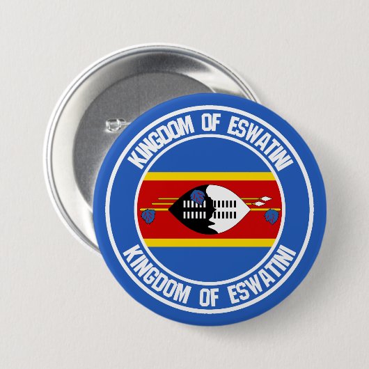 Swaziland ( Eswatini ) Ronde emblem Ronde Button 7,6 Cm (Voorkant /achterkant)