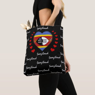Swaziland Flag & Heart, mode van de vlag/sport Tote Bag