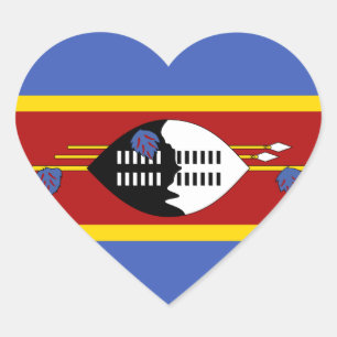 Swaziland Flag Heart Sticker