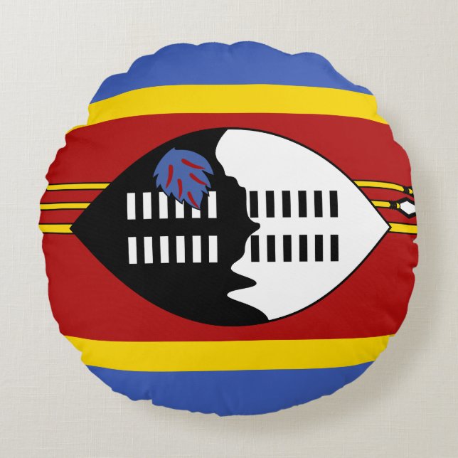 Swaziland Flag Rond Kussen (Voorkant)
