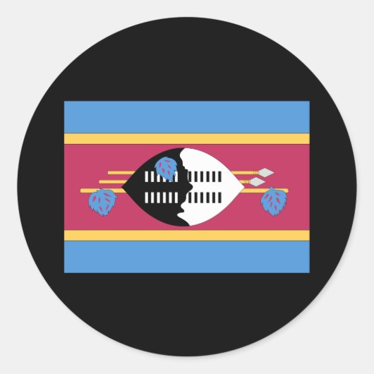 Swaziland Flag Ronde Sticker (Voorkant)