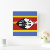 Swaziland Flag Vierkante Klok (Huis)