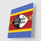 Swaziland Flag Vierkante Klok (Hoek)