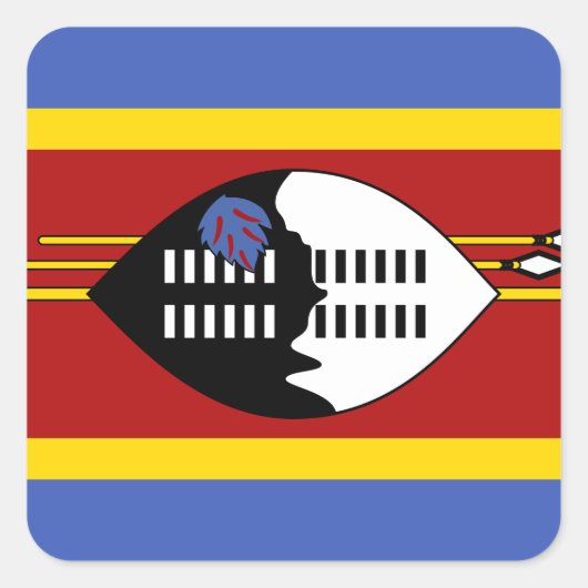 Swaziland Flag Vierkante Sticker (Voorkant)