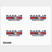 Swaziland gemaakt in Design Ovale Sticker (Vel)