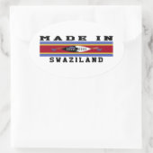 Swaziland gemaakt in Design Ovale Sticker (Tas)