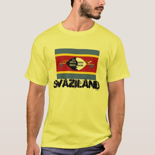 SWAZILAND* Mannen Aangepaste vlag T-shirt (Voorkant)