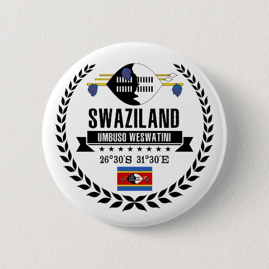 Swaziland Ronde Button 5,7 Cm (Voorkant)