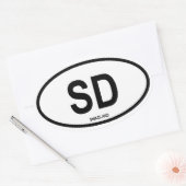 Swaziland "SD" Ovale Sticker (Envelop)