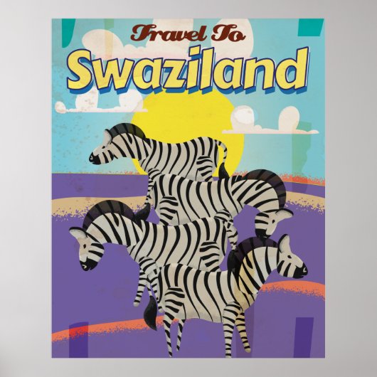 Swaziland Vintage Travel Poster. Poster (Voorkant)