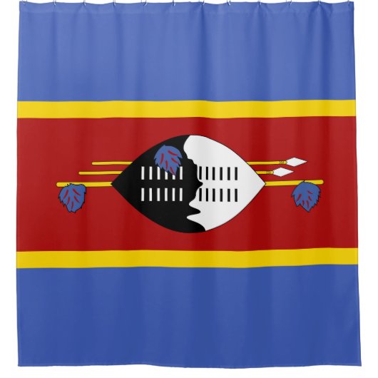 Swaziland-vlag Douchegordijn (Voorkant)