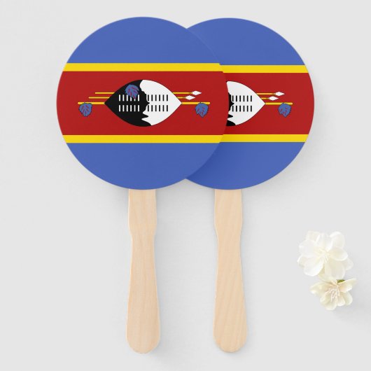 Swaziland-vlag Handwaaier (Voorkant en achterkant)