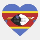 Swaziland Vlag Hart Sticker (Voorkant)