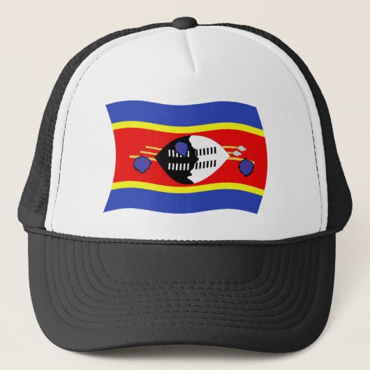 Swaziland Vlag Hoed Trucker Pet (Voorkant)