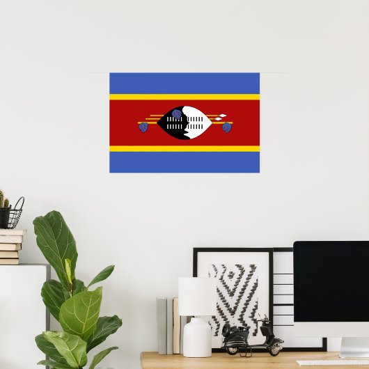 Swaziland-vlag Poster (Thuiskantoor)