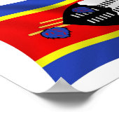 Swaziland Vlag Poster Print (Hoek)