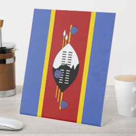 Swaziland-vlag Reclamebord Met Voetstuk