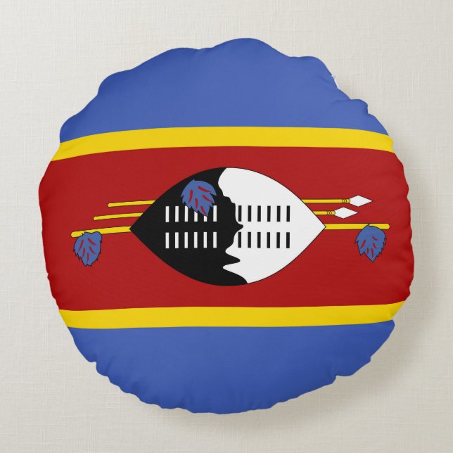 Swaziland-vlag Rond Kussen (Achterkant)