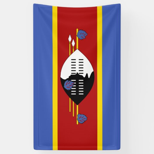 Swaziland-vlag Spandoek (Verticaal)