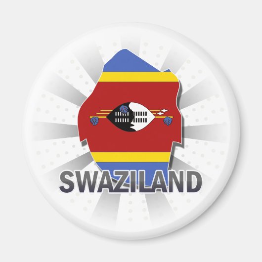 Swaziland Vlaggenkaart 2.0 Magneet (Voorkant)
