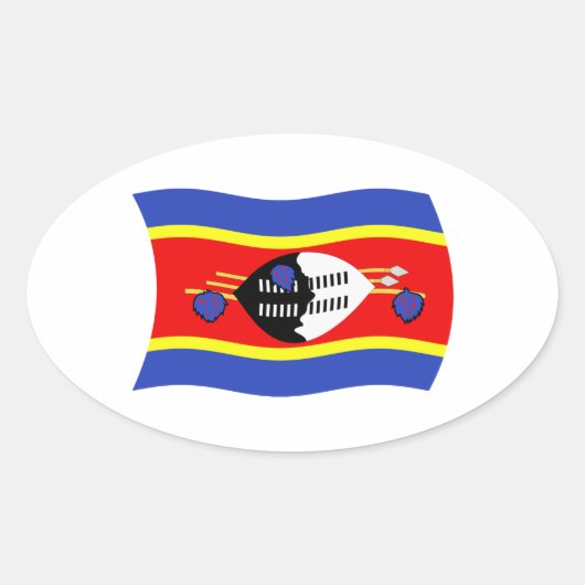 Swaziland Vlagsticker Ovale Sticker (Voorkant)