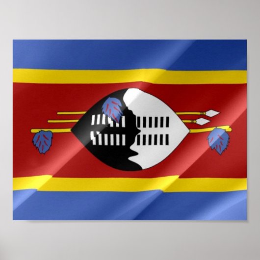 Swaziland - Waving Flag - Poster (Voorkant)