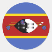 Swazilandse vlag ronde sticker (Voorkant)