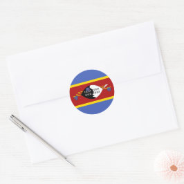 Swazilandse vlag ronde sticker