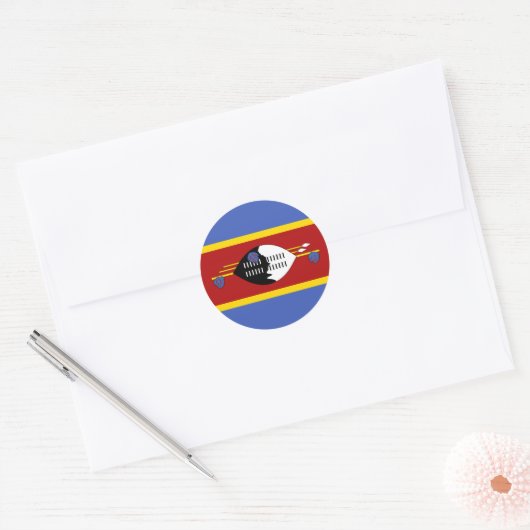 Swazilandse vlag ronde sticker (Envelop)