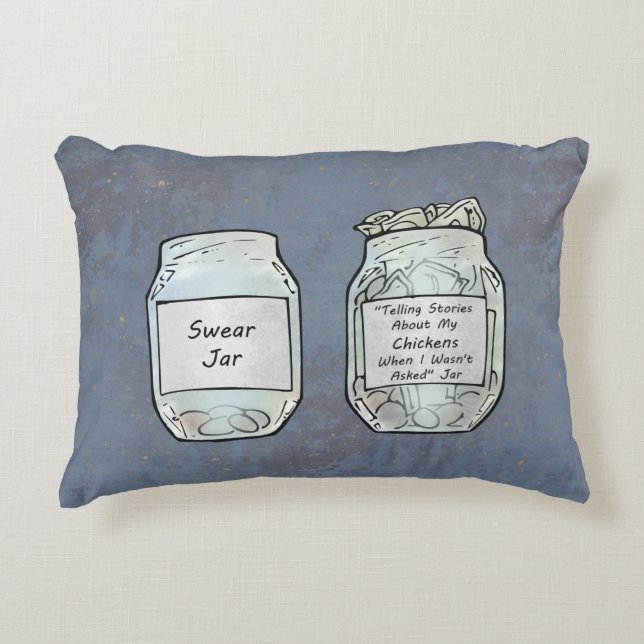 Swear Jar en Chicken Jar Accent Kussen (Voorkant)