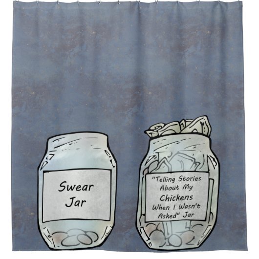 Swear Jar en Chicken Jar Douchegordijn (Voorkant)