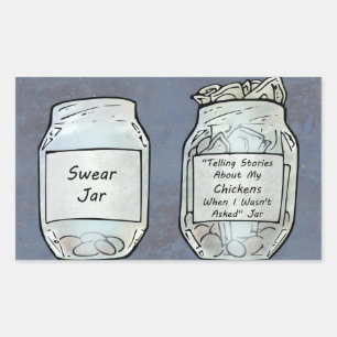 Swear Jar en Chicken Jar Rechthoekige Sticker