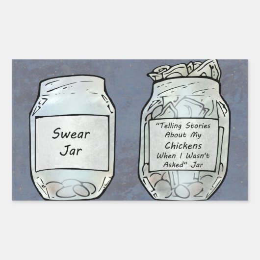Swear Jar en Chicken Jar Rechthoekige Sticker (Voorkant)