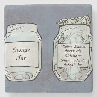 Swear Jar en Chicken Jar Stenen Onderzetter